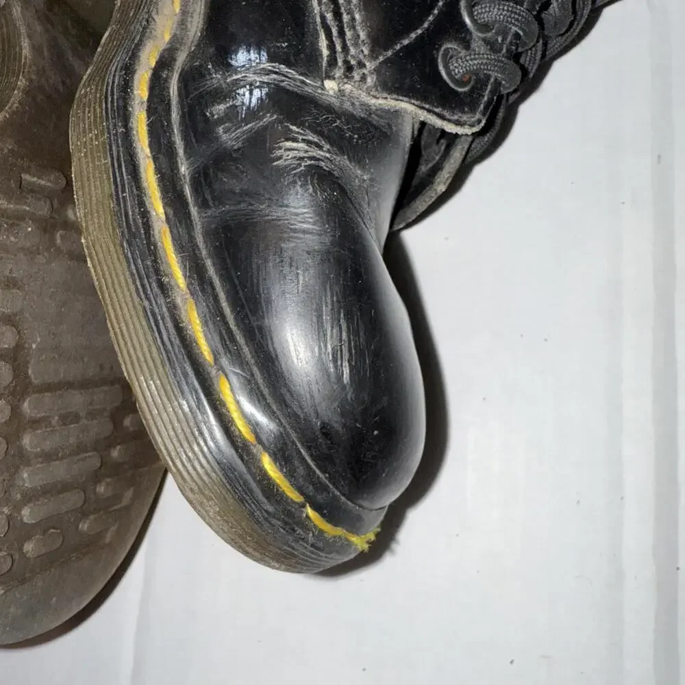 Dr Doc‎ Martens Lace Up Combat Work Slip Resistant Boots Black Leather Men’s 6